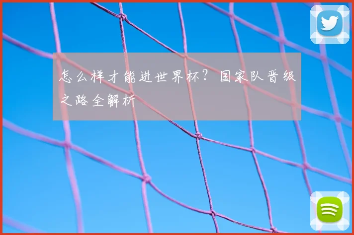 怎么样才能进世界杯?国家队晋级之路全解析